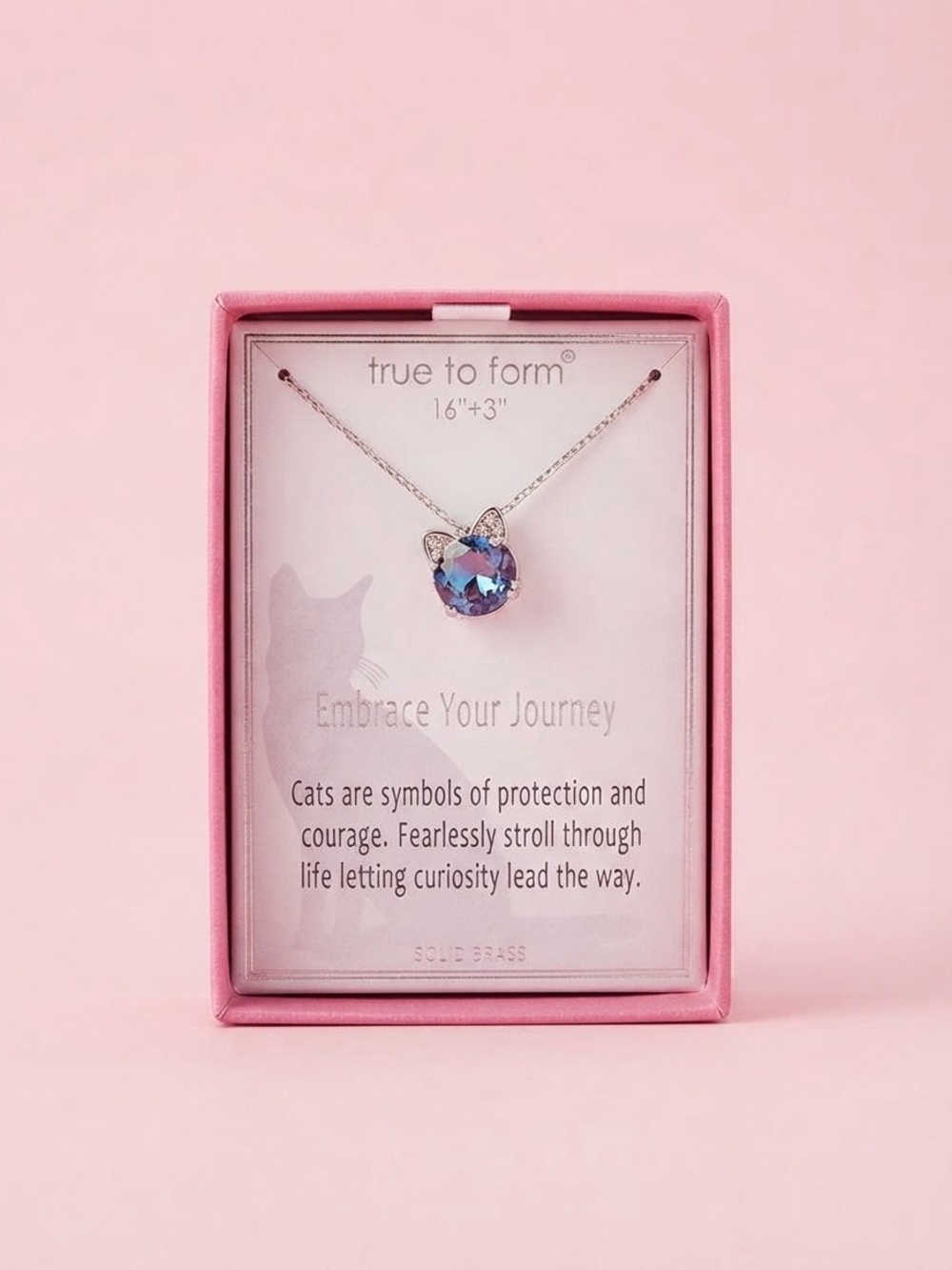 Cat Pendant "Embrace Your Journey" Necklace